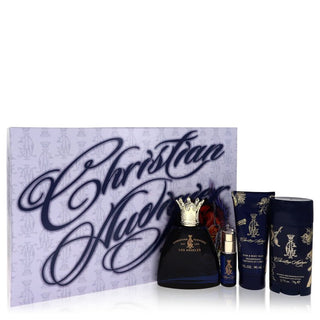 Christian Audigier by Christian Audigier Gift Set -- 3.4 oz Eau De Toilette Spray + .25 oz MIN EDT + 3 oz Body Wash + 2.75 Deodorant Stick for Men